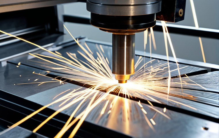 **

A modern CNC milling machine in action, cutting intricate shapes into a block of metal, with sparks flying and a focus on the precision of the process.

**
