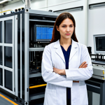 **

"A professional female engineer in a fully clothed, modest lab coat, standing in a modern, high-tech manufacturing facility. She is inspecting a complex piece of machinery. Safe for work, appropriate content, perfect anatomy, correct proportions, well-formed hands, proper finger count, natural pose, professional, family-friendly."

**