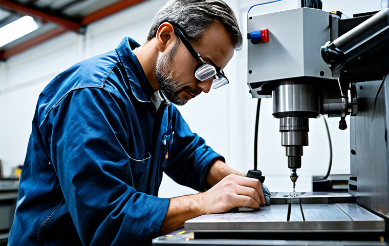 Skilled Machinist at Work**

A professional machinist fully clothed in work attire, carefully operating a CNC milling machine in a well-lit workshop. Safety glasses and ear protection are in place. Focus on precision and expertise. Safe for work, appropriate content, professional. Perfect anatomy, correct proportions, natural pose.

**